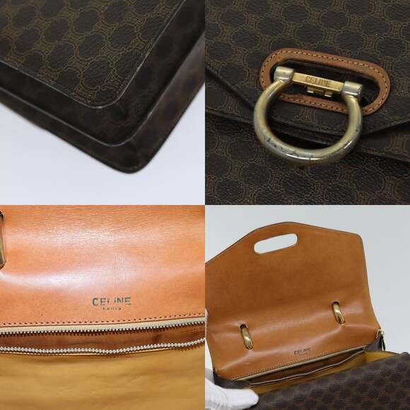 CELINE Macadam Canvas Hand Bag Pvc Brown - Picture 11 of 13